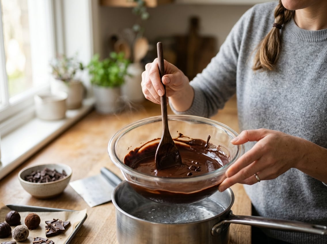 Når chokoladen skal smelte rigtigt til hjemmelavet konfekt